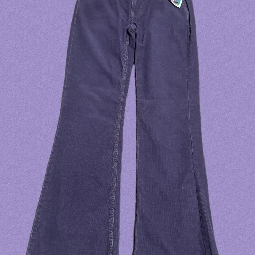 Old Navy Vintage Y2K Corduroy Low Rise Flare Pants Purple Navy Retro Womens